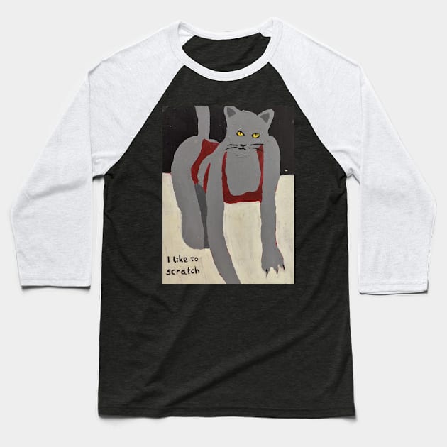 I like to scratch Baseball T-Shirt by WorldAroundEwe